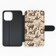 Vintage Halloween Pattern Flip Wallet Phone Case 2