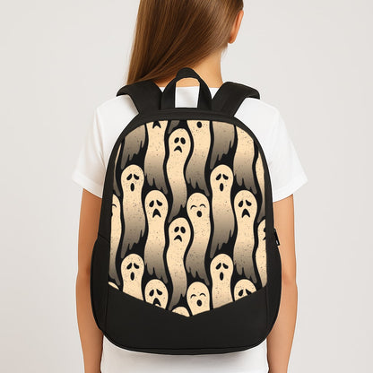 Vintage Wriggly Ghost Pattern Large School Bag