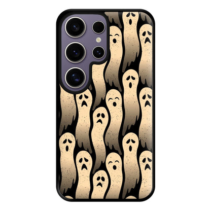 Vintage Wriggly Ghost Pattern Phone Case for Galaxy S25 Ultra