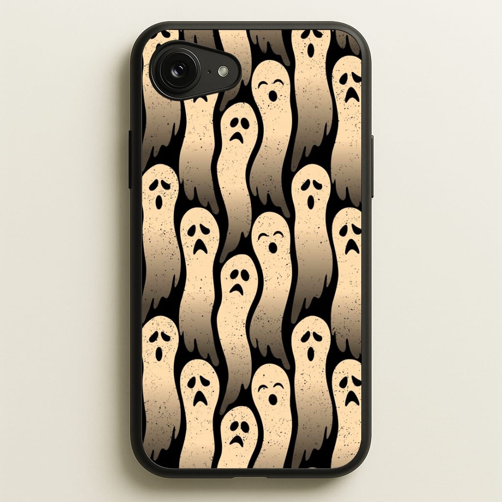 Vintage Wriggly Ghost Pattern Phone Case for iPhone 16e - HAL-040-16e