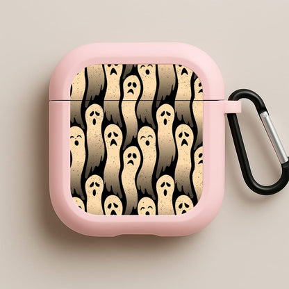 Vintage Wriggly Ghost Pattern Pink AirPods Case