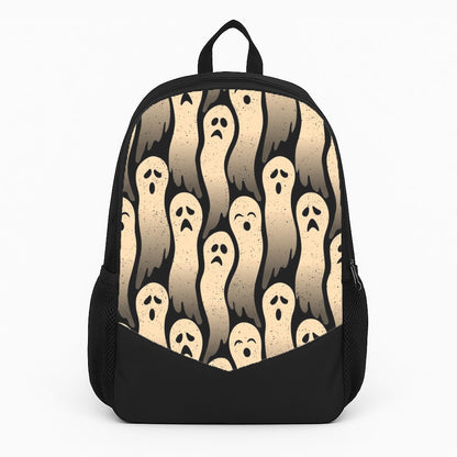 Vintage Wriggly Ghost Pattern Large Backpack