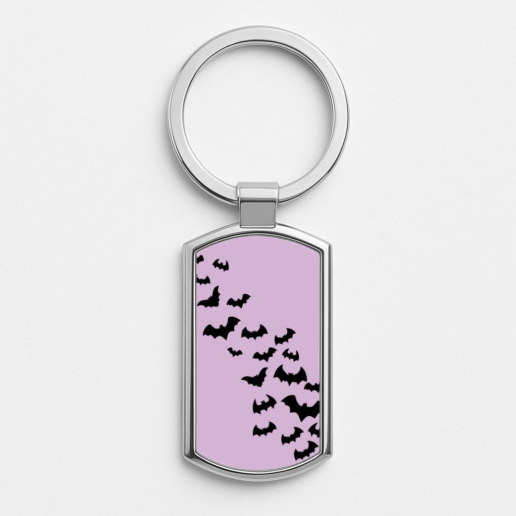 Bats - Halloween Silver Keyring