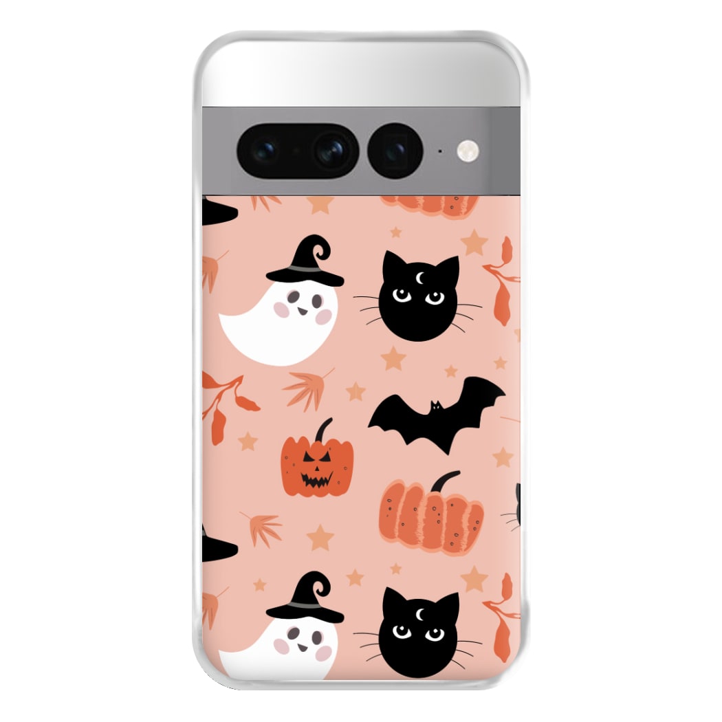 Pretty Pink Halloween Pattern Phone Case for Google Pixel 7 Pro