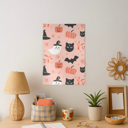 Pretty Pink Halloween Pattern Art Print