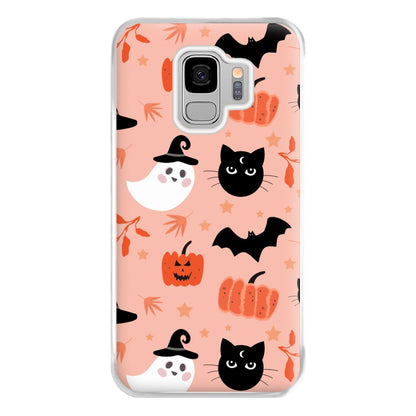 Pretty Pink Halloween Pattern Phone Case for Galaxy S9 Plus