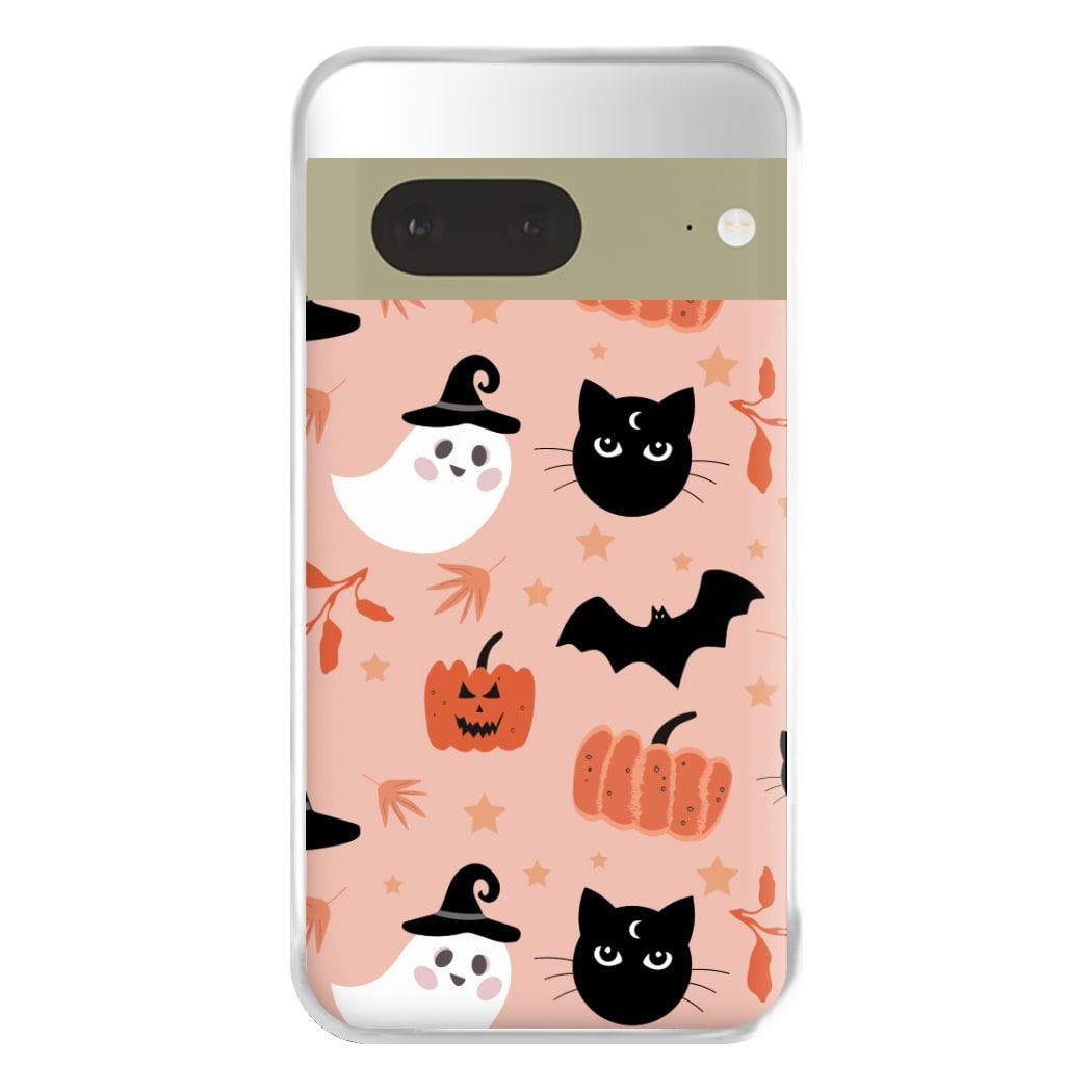 Pretty Pink Halloween Pattern Phone Case for Google Pixel 7a