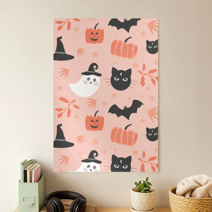 Pretty Pink Halloween Pattern Poster