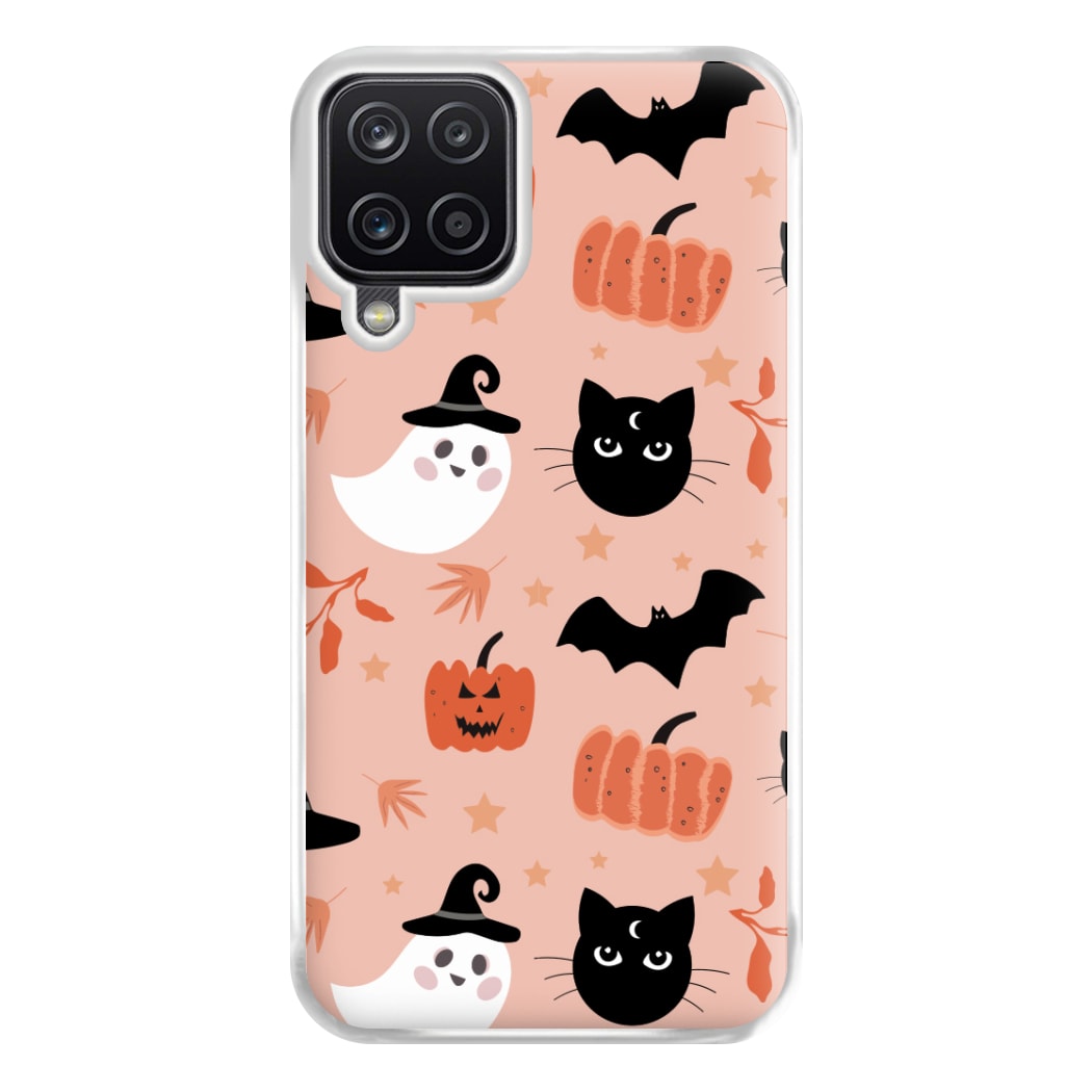 Pretty Pink Halloween Pattern Phone Case for Galaxy A12