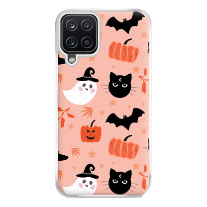 Pretty Pink Halloween Pattern Phone Case for Galaxy A12