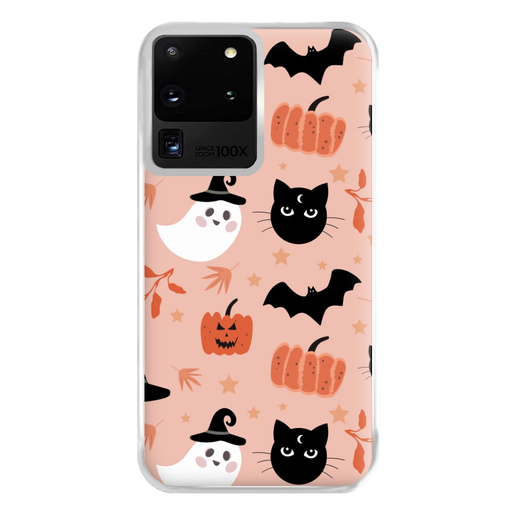 Pretty Pink Halloween Pattern Phone Case for Galaxy S20 Ultra