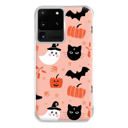 Pretty Pink Halloween Pattern Phone Case for Galaxy S20 Ultra