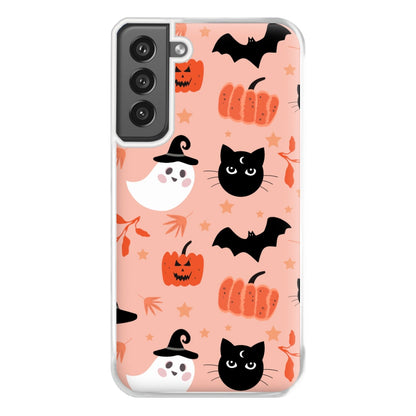 Pretty Pink Halloween Pattern Phone Case for Galaxy S21FE