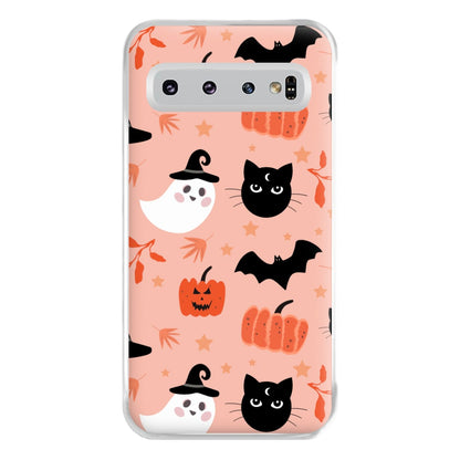 Pretty Pink Halloween Pattern Phone Case for Galaxy S10 Plus