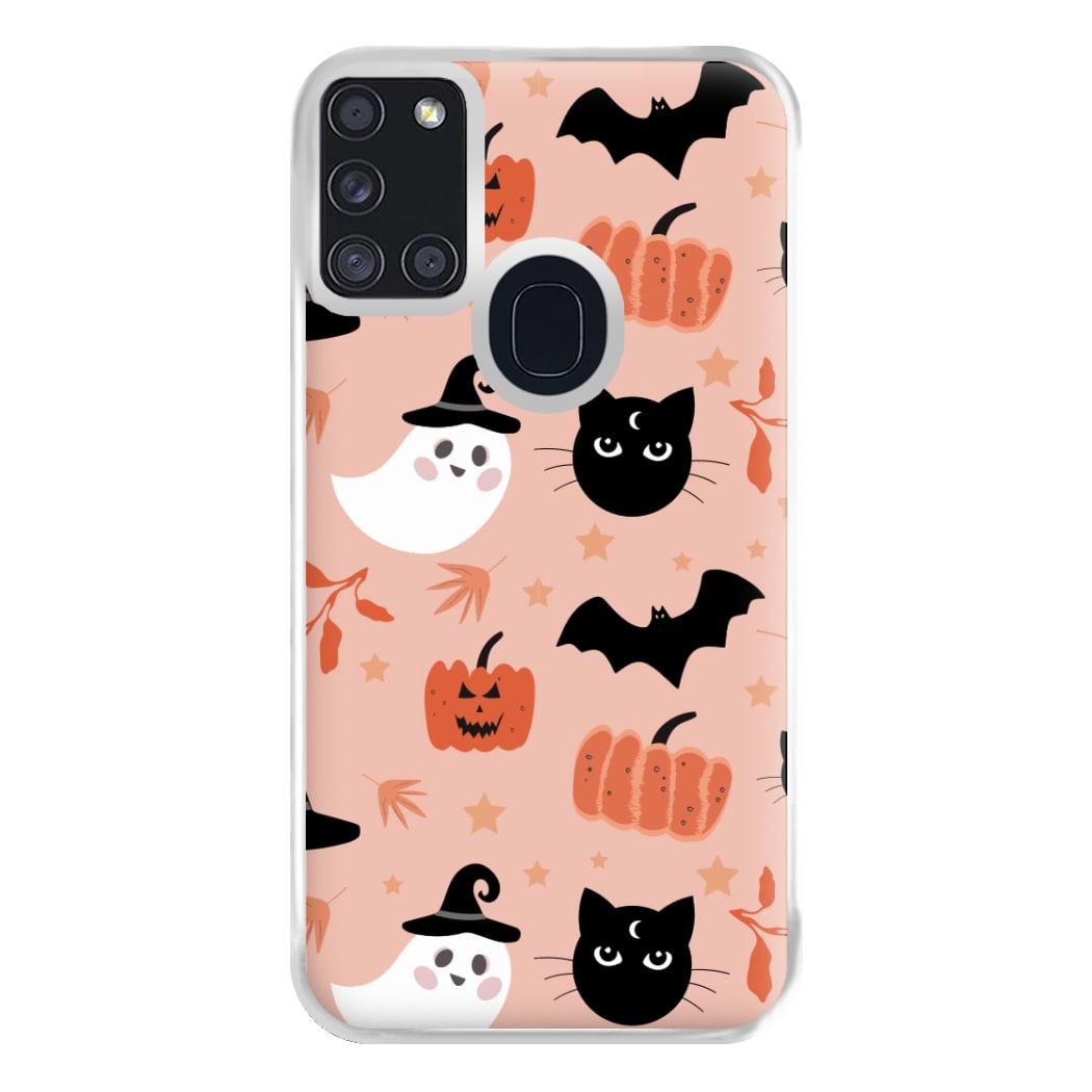 Pretty Pink Halloween Pattern Phone Case for Galaxy A21s