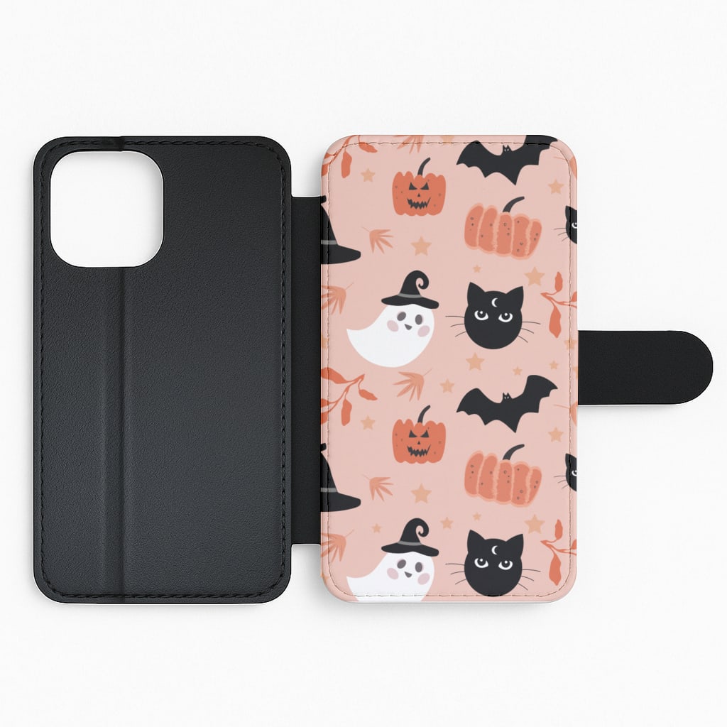 Pretty Pink Halloween Pattern Flip Phone Case