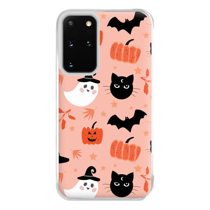 Pretty Pink Halloween Pattern Phone Case for Galaxy S20 Plus