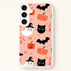 Pretty Pink Halloween Pattern Phone Case for Galaxy S26