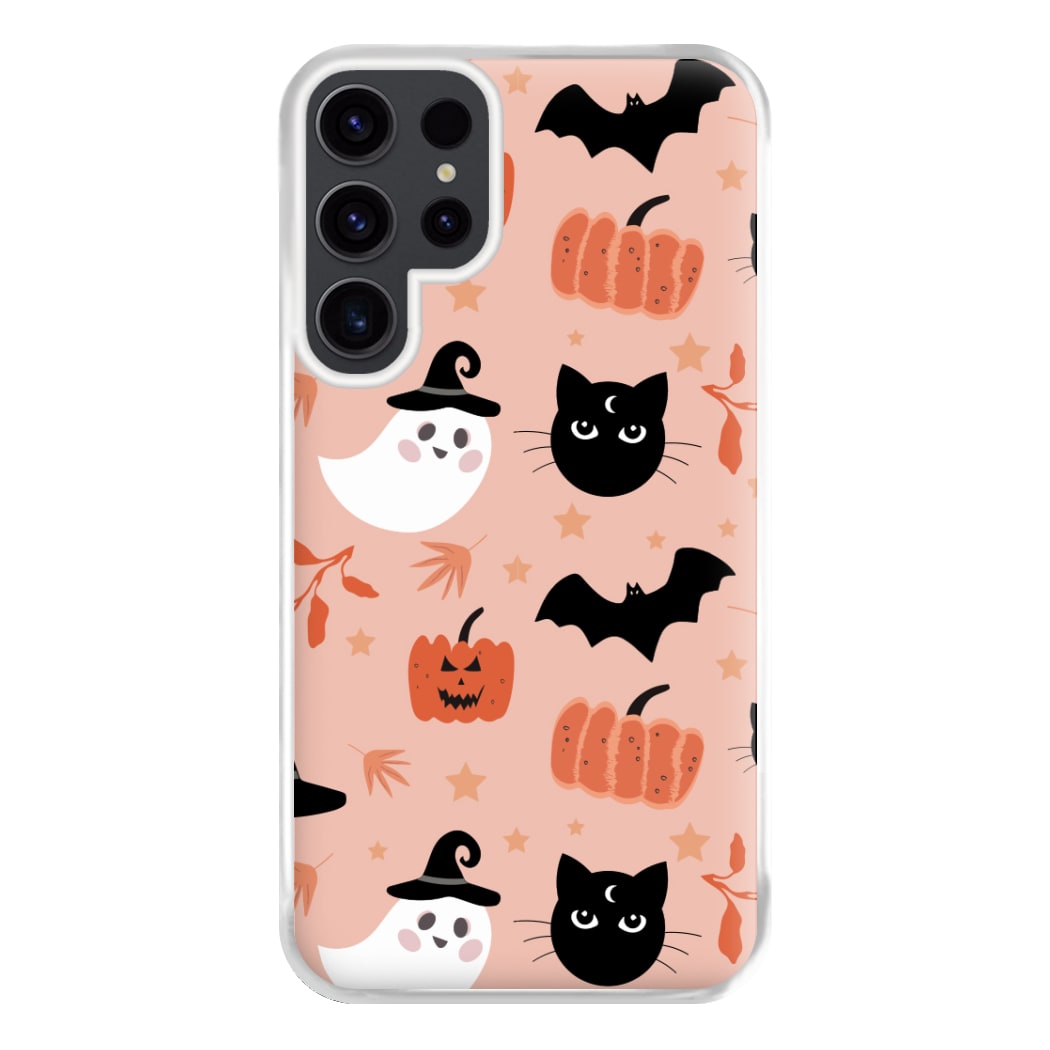 Pretty Pink Halloween Pattern Phone Case for Galaxy S23 Ultra