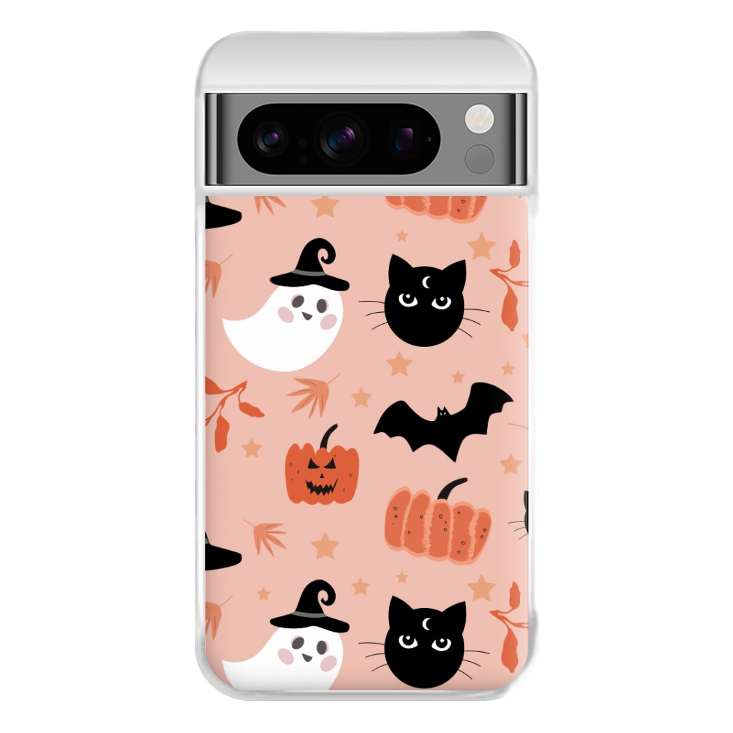 Pretty Pink Halloween Pattern Phone Case for Google Pixel 8 Pro