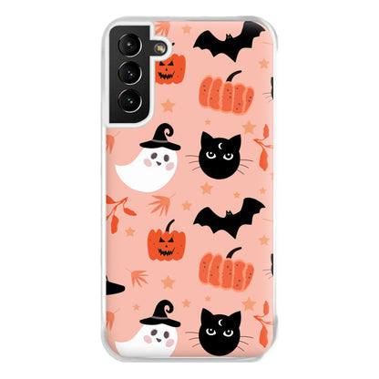 Pretty Pink Halloween Pattern Phone Case for Galaxy S21 Plus