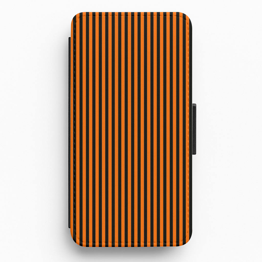 Orange & Black Stripe Flip / Wallet Phone Case