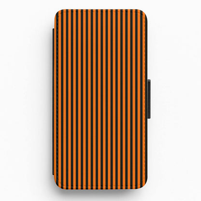 Orange & Black Stripe Flip / Wallet Phone Case