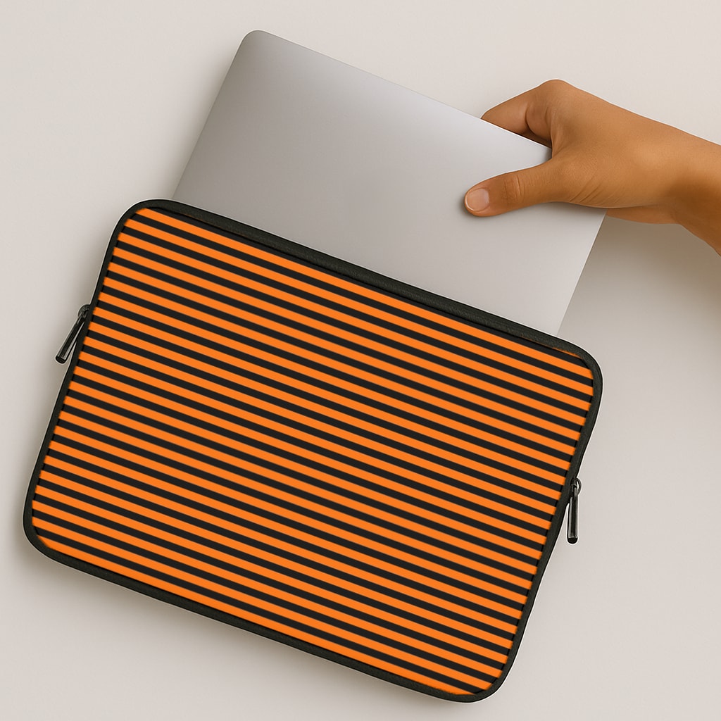 Orange & Black Stripe MacBook Case