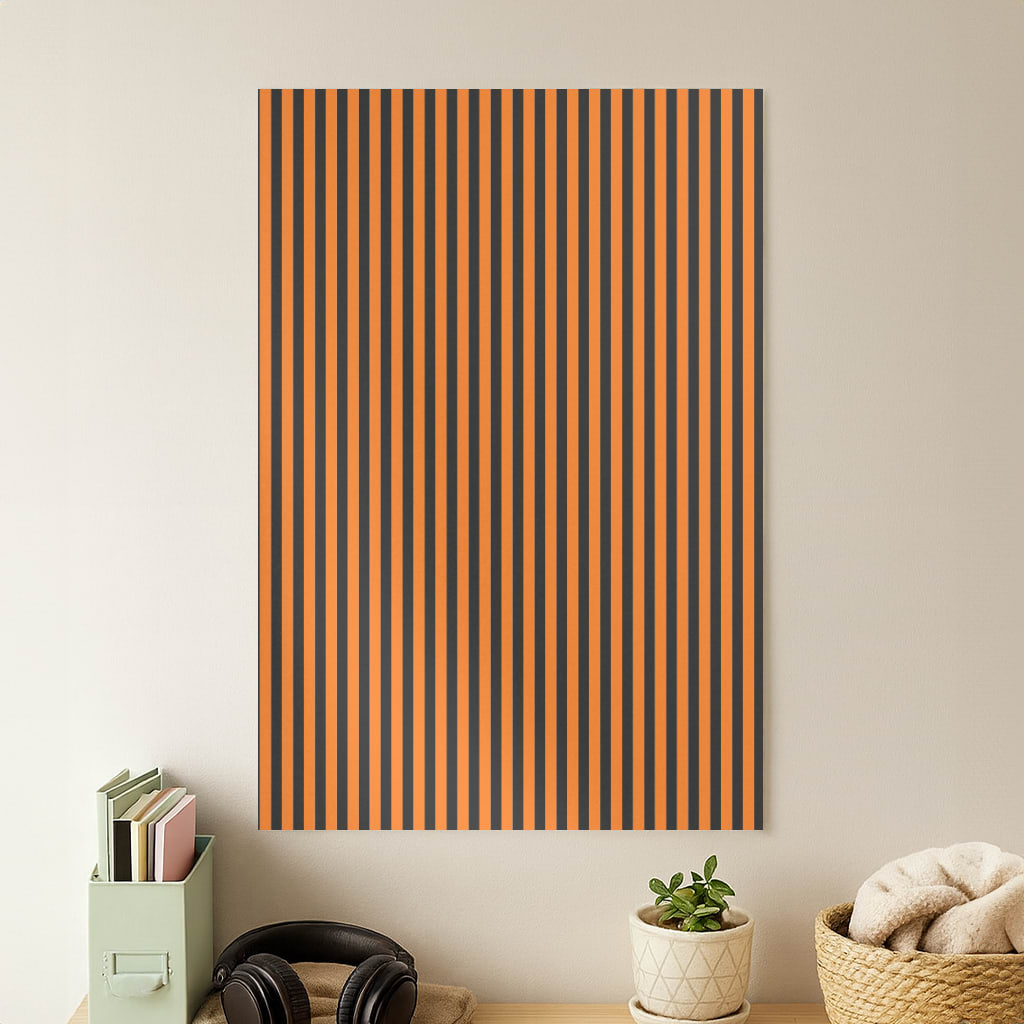 Orange & Black Stripe Poster