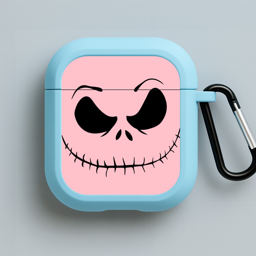 Pink Jack Skeleton Blue AirPods Case