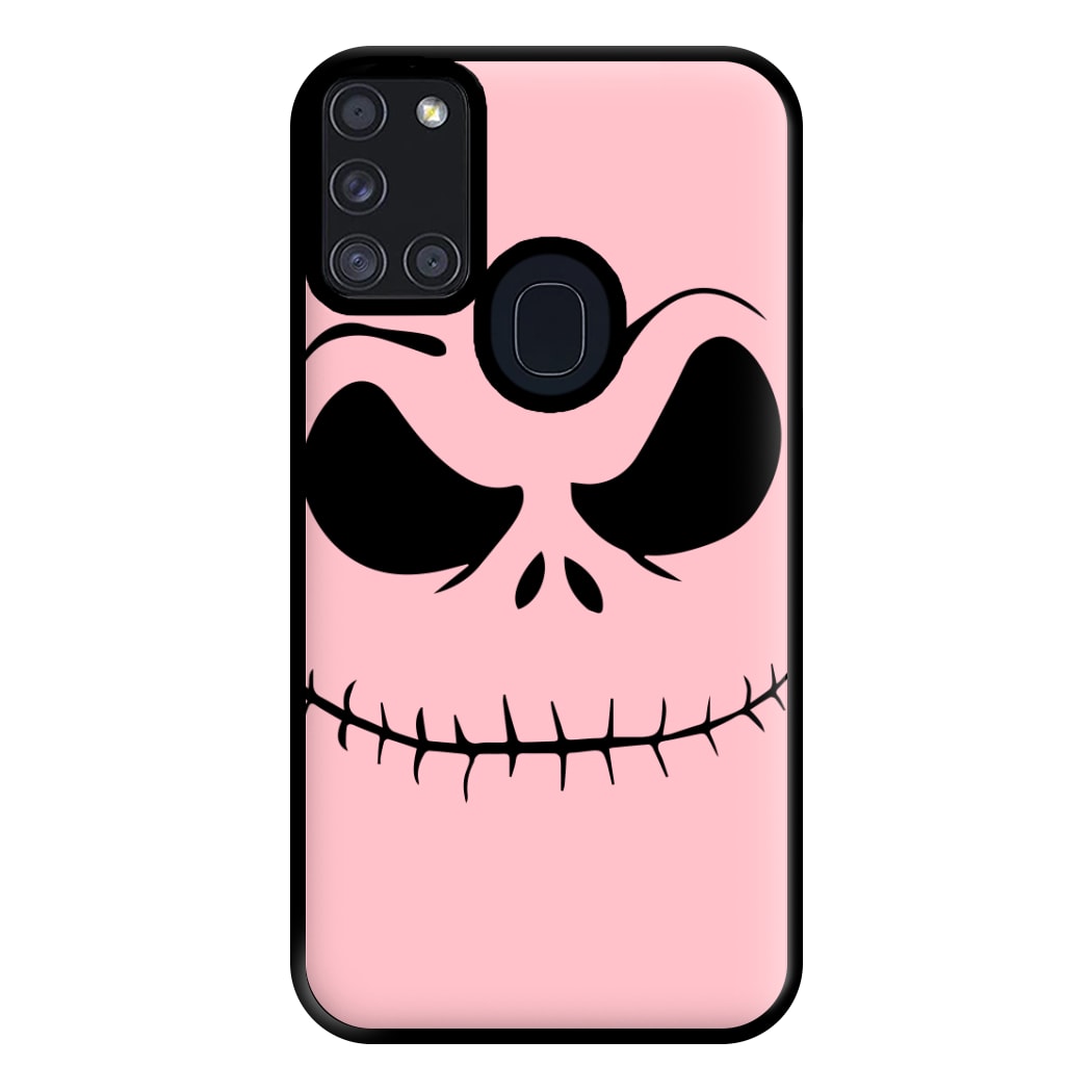 Pink Jack Skeleton Phone Case for Galaxy A21s