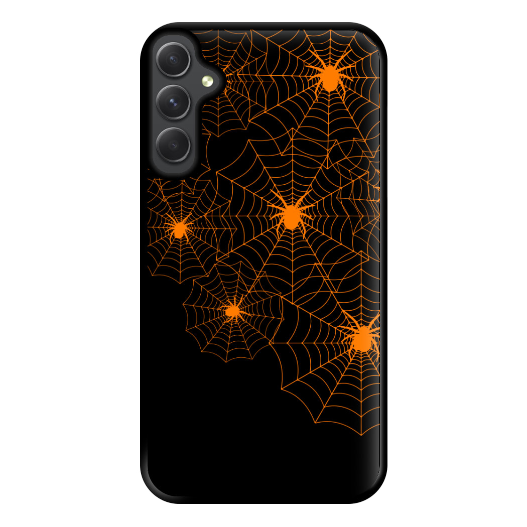 Orange Spider Web  Phone Case for Galaxy A34