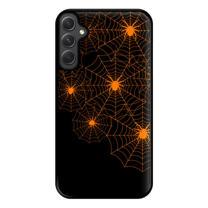 Orange Spider Web  Phone Case for Galaxy A34