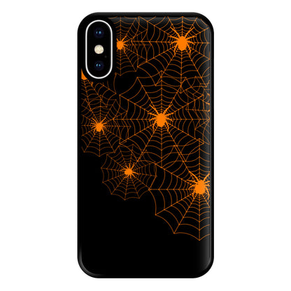 Orange Spider Web  Phone Case for iPhone XS Max