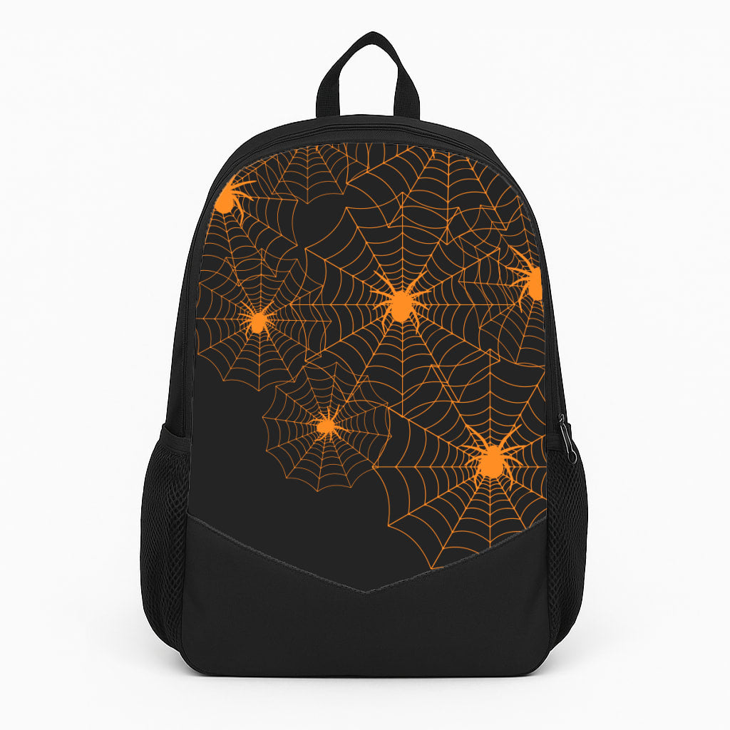 Orange Spider Web  Large Backpack