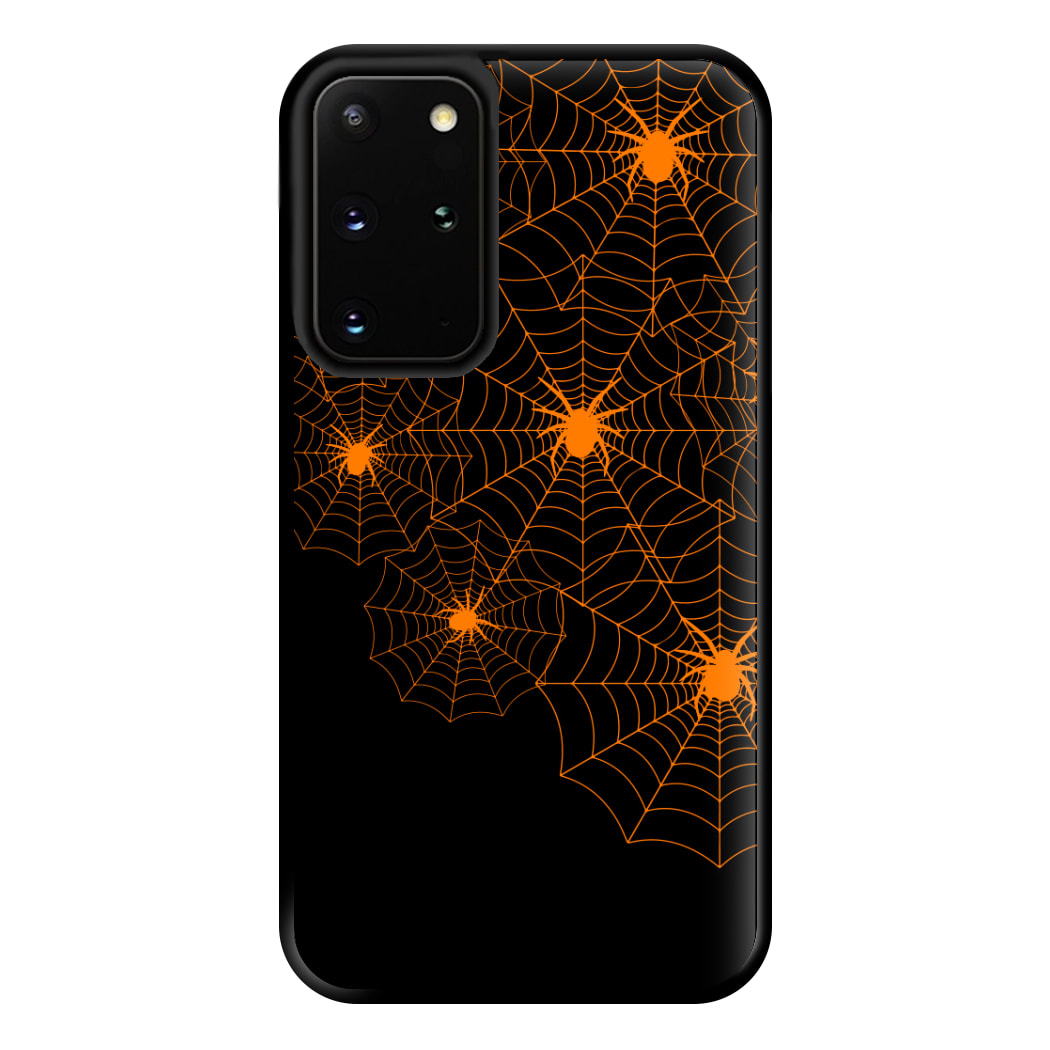 Orange Spider Web  Phone Case for Galaxy S20 Plus