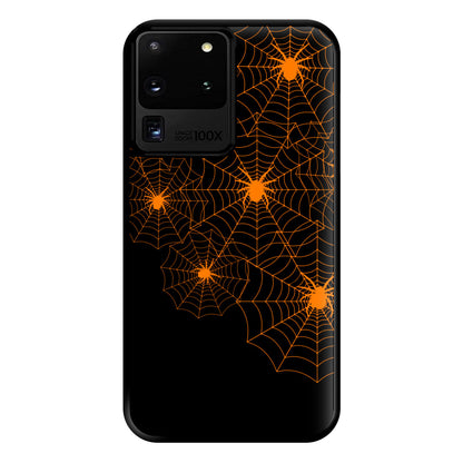 Orange Spider Web  Phone Case for Galaxy S20 Ultra