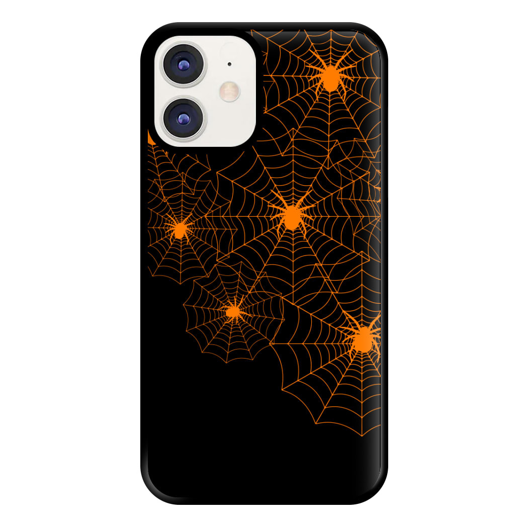 Orange Spider Web  Phone Case for iPhone 12 / 12 Pro