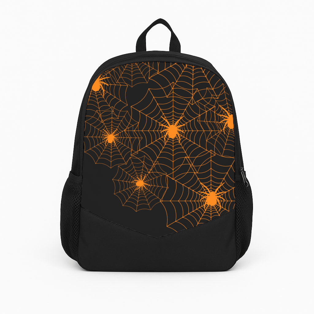Orange Spider Web  Backpack