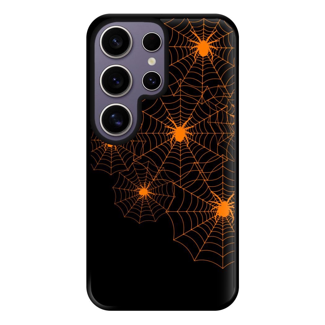 Orange Spider Web  Phone Case for Galaxy S25 Ultra