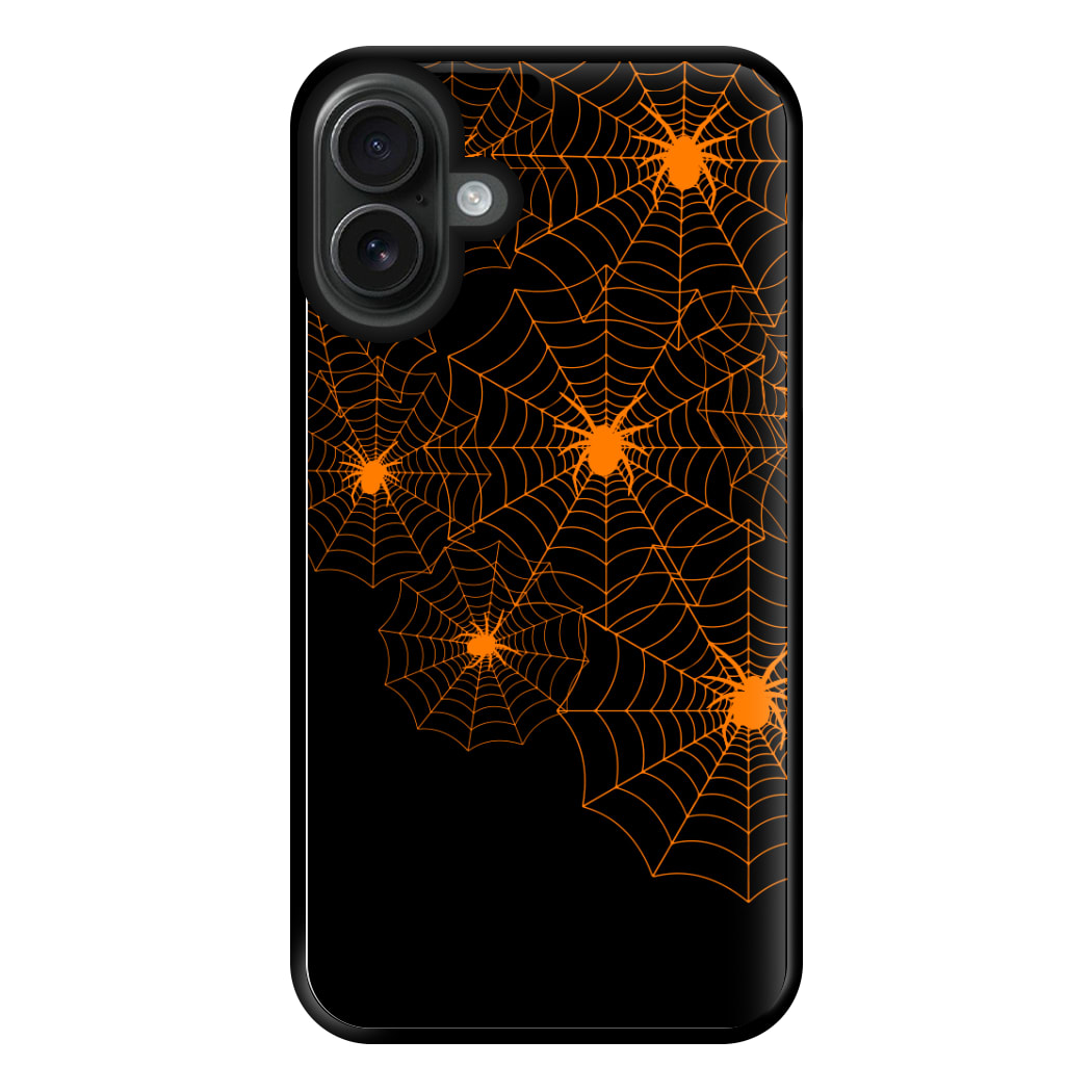 Orange Spider Web  Phone Case for iPhone 16 Plus