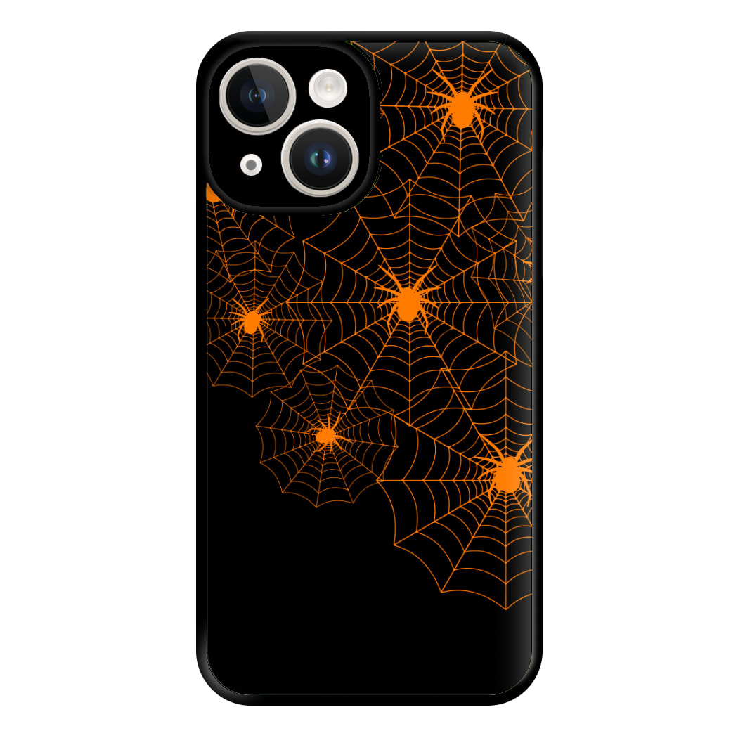 Orange Spider Web  Phone Case for iPhone 14