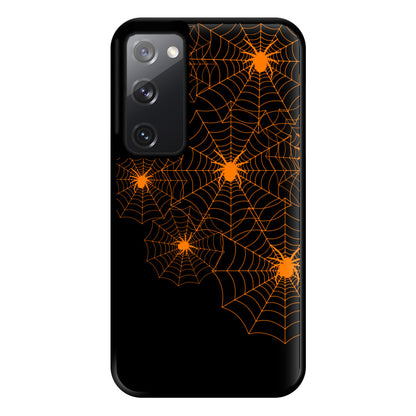 Orange Spider Web  Phone Case for Galaxy S20FE