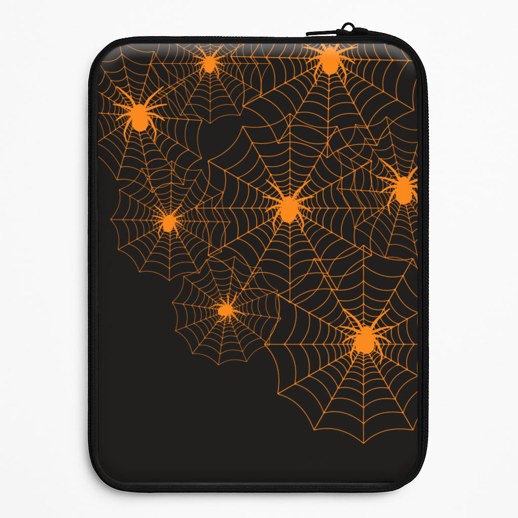Orange Spider Web  Laptop Sleeve
