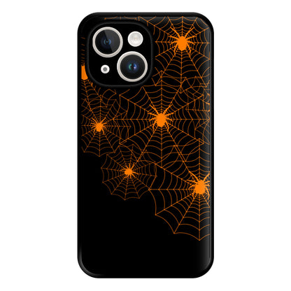 Orange Spider Web  Phone Case for iPhone 14 Plus