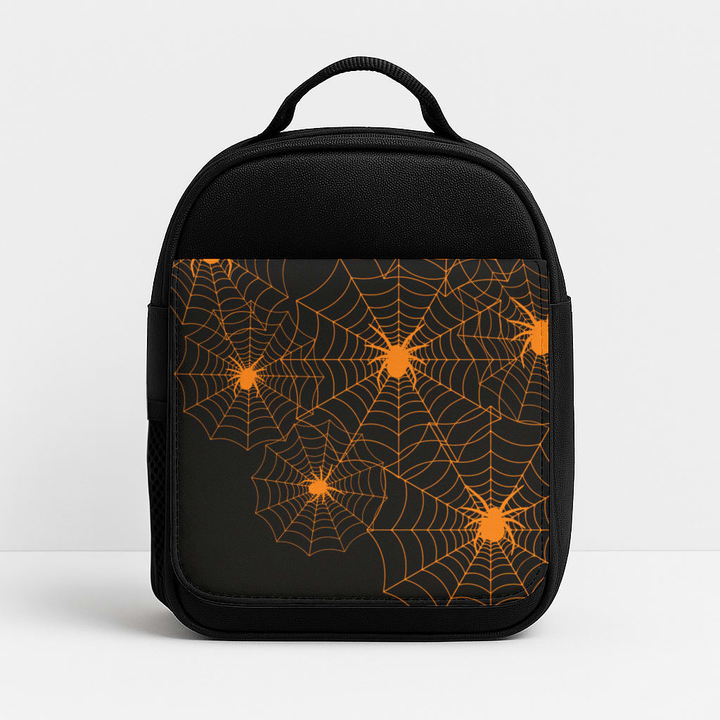Orange Spider Web  Lunchbox