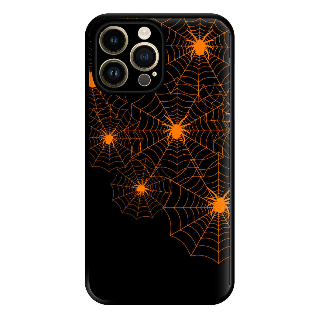 Orange Spider Web  Phone Case for iPhone 14 Pro Max