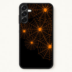 Orange Spider Web Phone Case for Galaxy A57