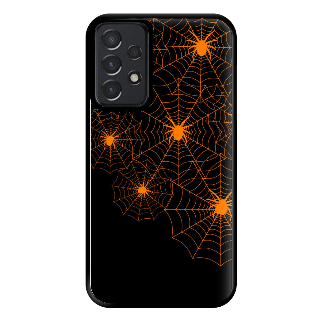 Orange Spider Web  Phone Case for Galaxy A52 / A52s