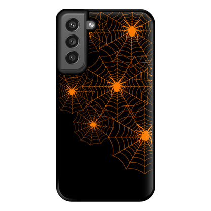 Orange Spider Web  Phone Case for Galaxy S21FE